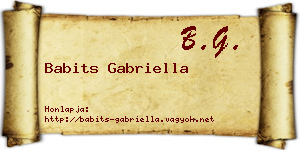 Babits Gabriella névjegykártya